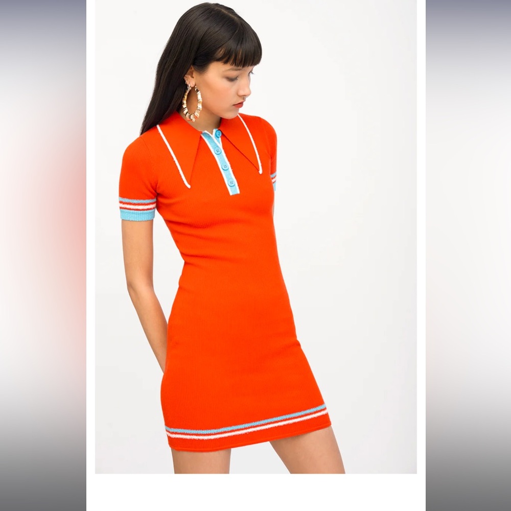 JoosTricot Mini Polo Dress in Pomodori SIZE MEDIUM